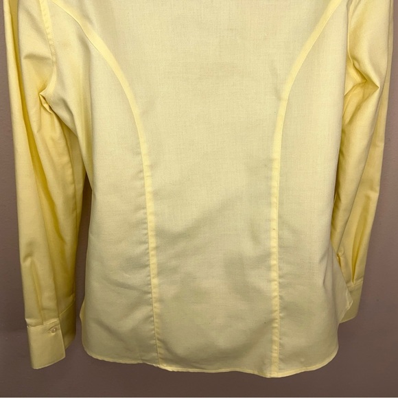 New Small Cutter And Buck Yellow Button Front Top Womens Long Sleeve Cotton - Picture 10 of 16